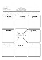 English Worksheet: materials cut and paste