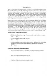 English Worksheet: Banking service 