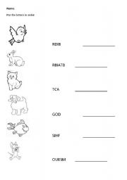 English worksheet: PETS