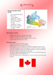 English Worksheet: Fact-sheet: Canada