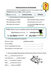English Worksheet: Asking questions in past simple