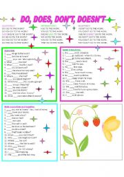 English Worksheet: do, does, don�t, doesn�t