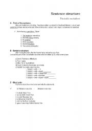 English Worksheet: Sentence structure