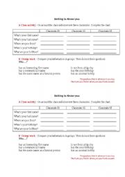 English worksheet: Getting to know u