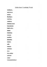 English Worksheet: Underground Railroad