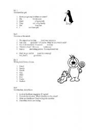 English worksheet: Grammar review(elementary)