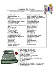 English Worksheet: Shopping