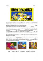 English Worksheet: Homerpalooza