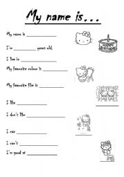 English Worksheet: My name is...