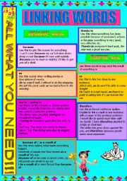 English Worksheet: LINKING WORDS - 