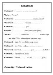 English Worksheet: Being Polite