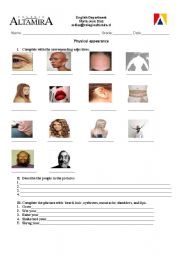English Worksheet: physical appearance