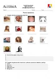 English worksheet: physical appearance