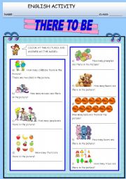 English Worksheet: THERE TO BE