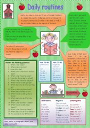 English Worksheet: Daily routines