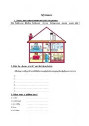 The house worksheet - useful and fun exercises
