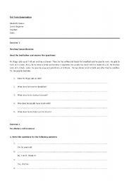 English worksheet: exam BEGINNERS