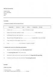 English worksheet: exam INTERMEDIATE