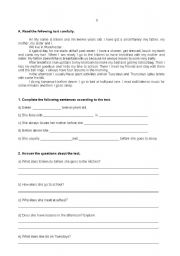 English Worksheet: Daily routine