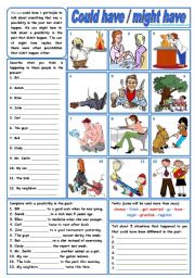 Could have / might have (grammar guide + exercises) ***fully editable