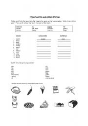 English Worksheet: Food Tastes