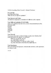 English Worksheet: Tell Me bout u self