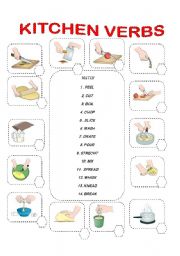 MATCH THE KITCHEN VERBS