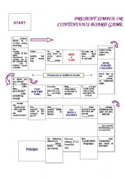 Present simple or continuous board game (white or colourful)