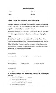 English Worksheet: English test