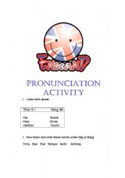 English Worksheet: Pronuciation activity