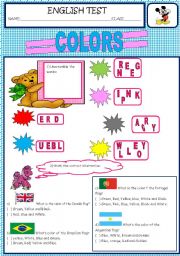 English Worksheet: COLOR