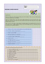 English Worksheet: In the playground