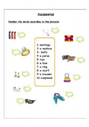 English worksheet: Accessories