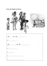 English Worksheet: Family Members