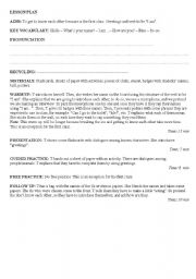 English Worksheet: LESSON PLAN with activities: 