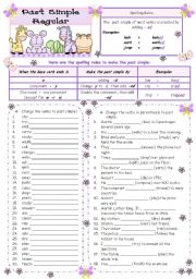 English Worksheet: Past Simple Regular - Spelling