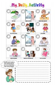 English Worksheet: My daily activity