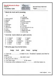 English worksheet: quiz