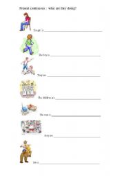 English Worksheet: Present continuous