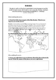 English Worksheet: Baraka