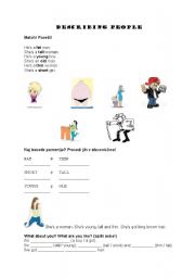 English worksheet: Describing people