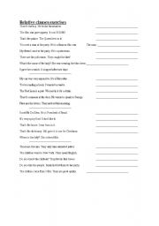 English Worksheet: relative clauses