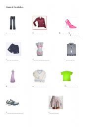 English worksheet: Clothes