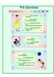 English Worksheet: For question words - Part 2