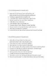 English worksheet: Reported speech