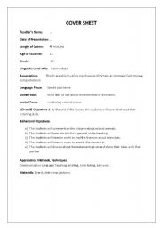 English worksheet: listening lesson plan about simple past tense