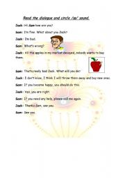 English worksheet: worksheet for the pronunciation lesson I uploaded previously. 