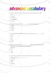 English Worksheet: vocabulary advanced - proficiency