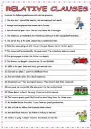 English Worksheet: Relative -adjective- clauses