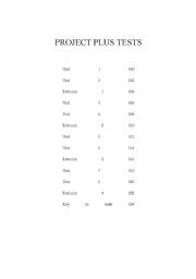 English Worksheet: Project plus tests